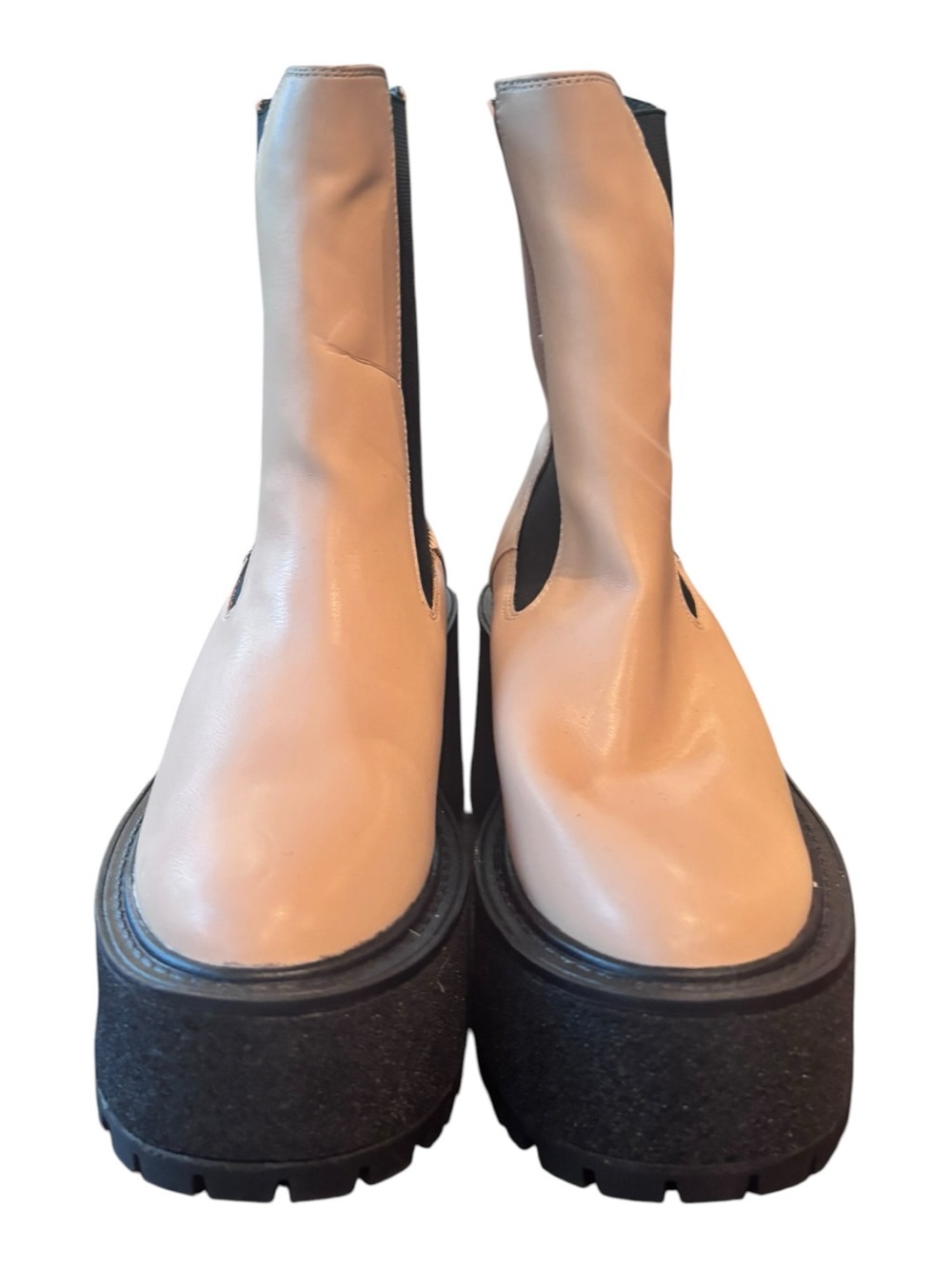 Circus NY Sam Edelman Susan Chelsea Boots Platform Lug Sole Black Beige - Picture 6 of 7